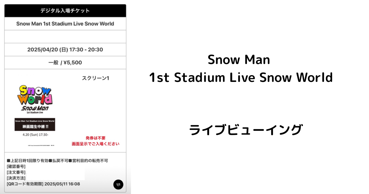 スノーマンライブヴューイング　国立競技場